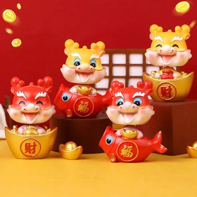 Year Dragon Figurine Ornaments Adorable Appearance Non-fading Creative Eye-catching Miniature Desk Decoration