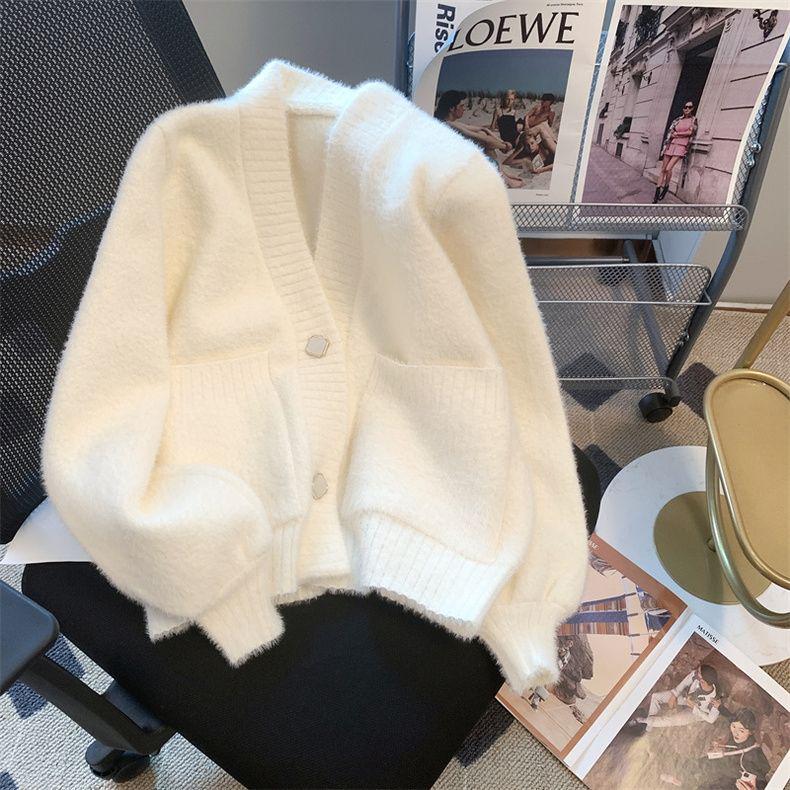 Fairy Soft Knit Cardigan for Women - 2024 Autumn/Winter Korean Style Trendy, Loose & Fluffy S (75-90 jin)