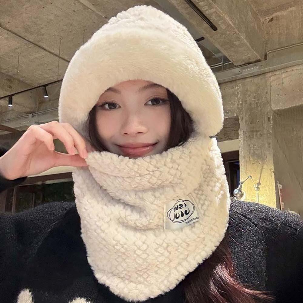Plush Mask Woolen Hat 4 in 1 Cold Proof Scarf Fashion Pullover Mask Cap Anti-cold