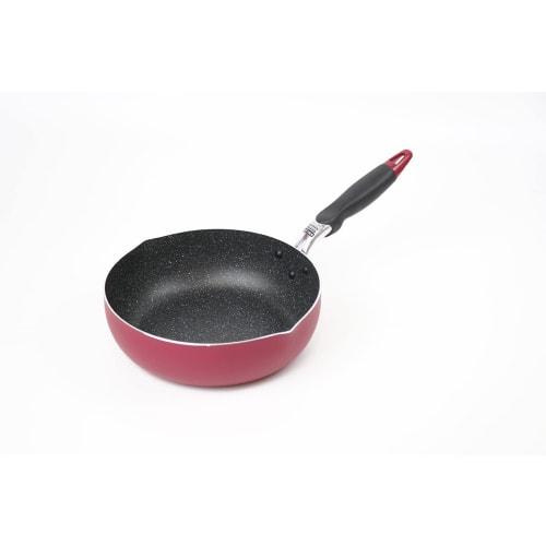 

MISM IH Marble Deep Frying Pan, 26cm, Dark Red