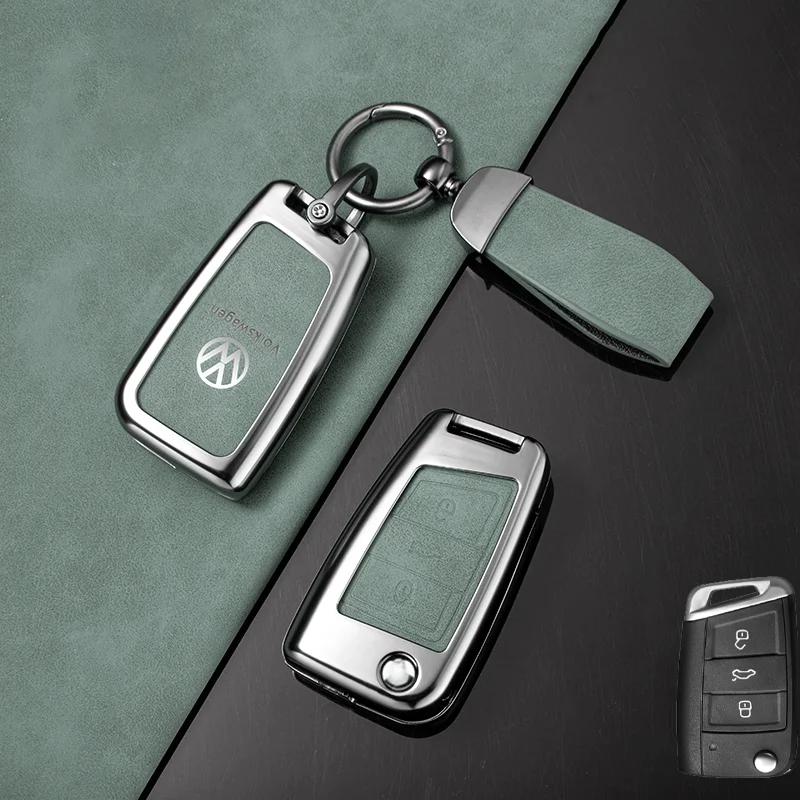 2025 Hot Zinc Alloy Car Remote Key Case Full Cover Shell For VW Volkswagen Golf 7 MK7 Tiguan MK2 T-roc T-cross Auto Keychain Acc