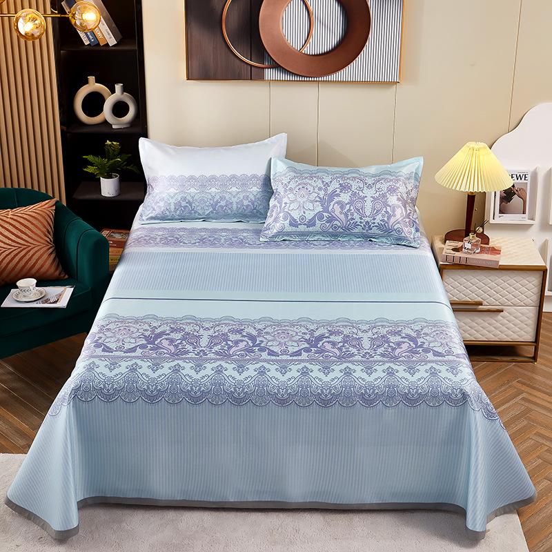 Eisseidenmatte Dreiteiliges Set Maschinenwaschbare Faltmatte Sommer Klimaanlagenmatte Haushalts-Rattanmatte Bettzeug