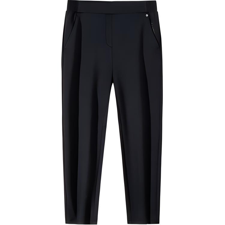 Anta Champion All-Weather Series Fleece Straight-Leg Casual Simple Solid Color Knitted Sports Pants Women Pants Black 162510304-2