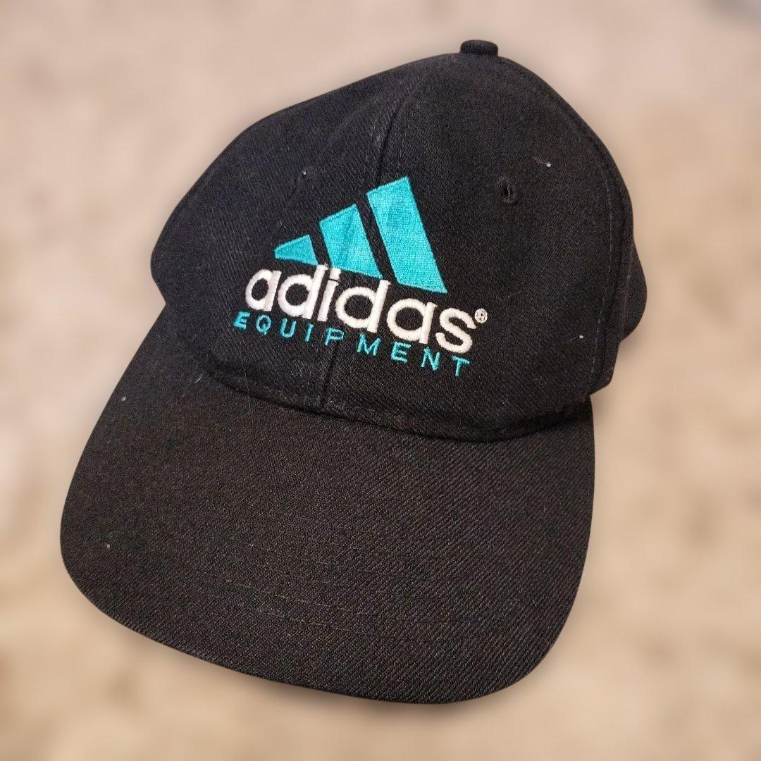 Used 90s adidas EQUIPMENT Cap Black/Turquoise Embroidery