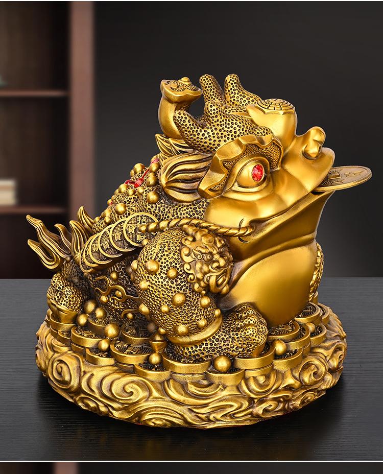 Feng Shui Kupfer Gold Kröte Ornament Ruyi Gold Kröte Dreibeinige Kröte Wohnzimmer Geschäft Schreibtisch Dekoration