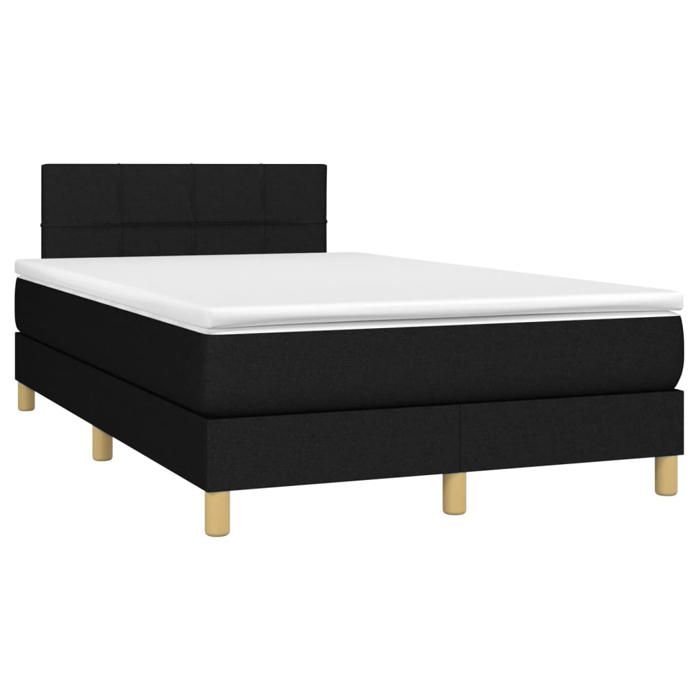 Exclusive House - Bed Slat Base with Mattress Black 120x200 Cm Fabric