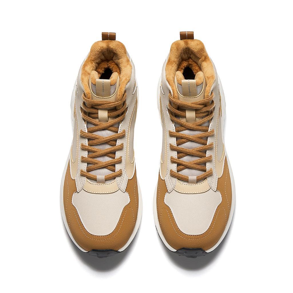 Anta Tazhou Synthetic Leather Fabric Cushioning Non-Slip Casual Fashion Men Sneaker Frost-Gray Bright-Tea-Brown Latte-Khaki 912548922-1