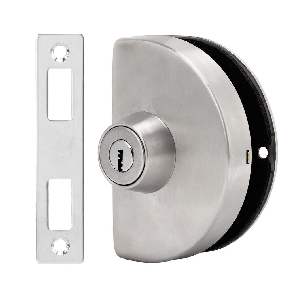 Glass Door Lock Half Round Stainless Steel Single Side Office Glass Lock Sliding Single Glass Door