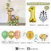 58pcs Wild Jungle Party Theme Gold Number 1-9 Balloon Garland Kit Birthday Baby Shower Gender Reveal Party Supplies Decorations