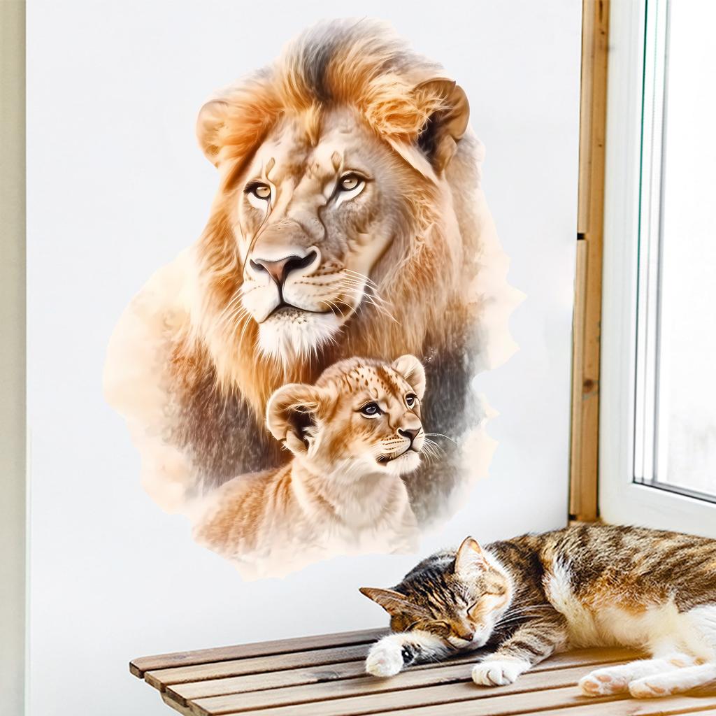 Cartoon Panda Löwe Zebra Tier Tapete Selbstklebend Abnehmbar für Kinderzimmer Kinderzimmer Schlafzimmer Wohnzimmer