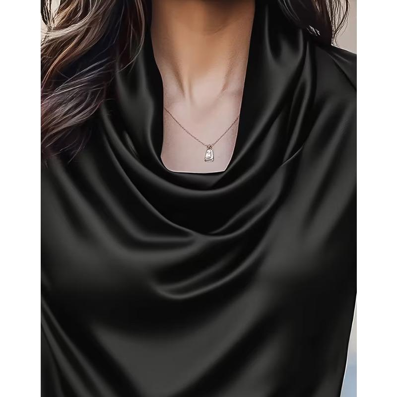 New Summer Swinging Neck Short Sleeve Loose Women's Blouse Fashion Casual Shirts for Women Elegant Solid Color Slim Fit Simple Office Ladies Tops