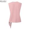 ZANZEA Women Casual V-Neck Side Lace Up Summer Sleeveless Vest Tops