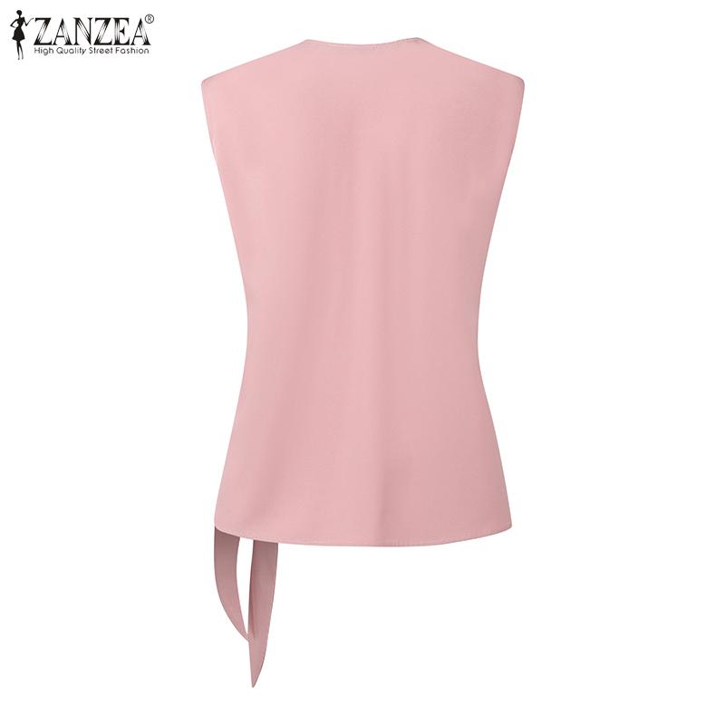 ZANZEA Women Casual V-Neck Side Lace Up Summer Sleeveless Vest Tops