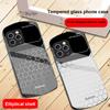 Hexagonal Grid Of Applesr For IPhone 16 Pro Max 15 Pro 14 13 12 Mini 11 XS Max XR 7 8 Plu SE 2022 Elliptical Glass Phone Case