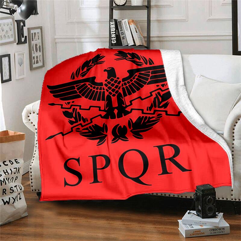 1pc Blanket SPQR Roman Eagle1 Print Design, Lightweight Blanket for Sofa, Bed- Soft &Warm, Gift for All Seasons like Christmas, Halloween