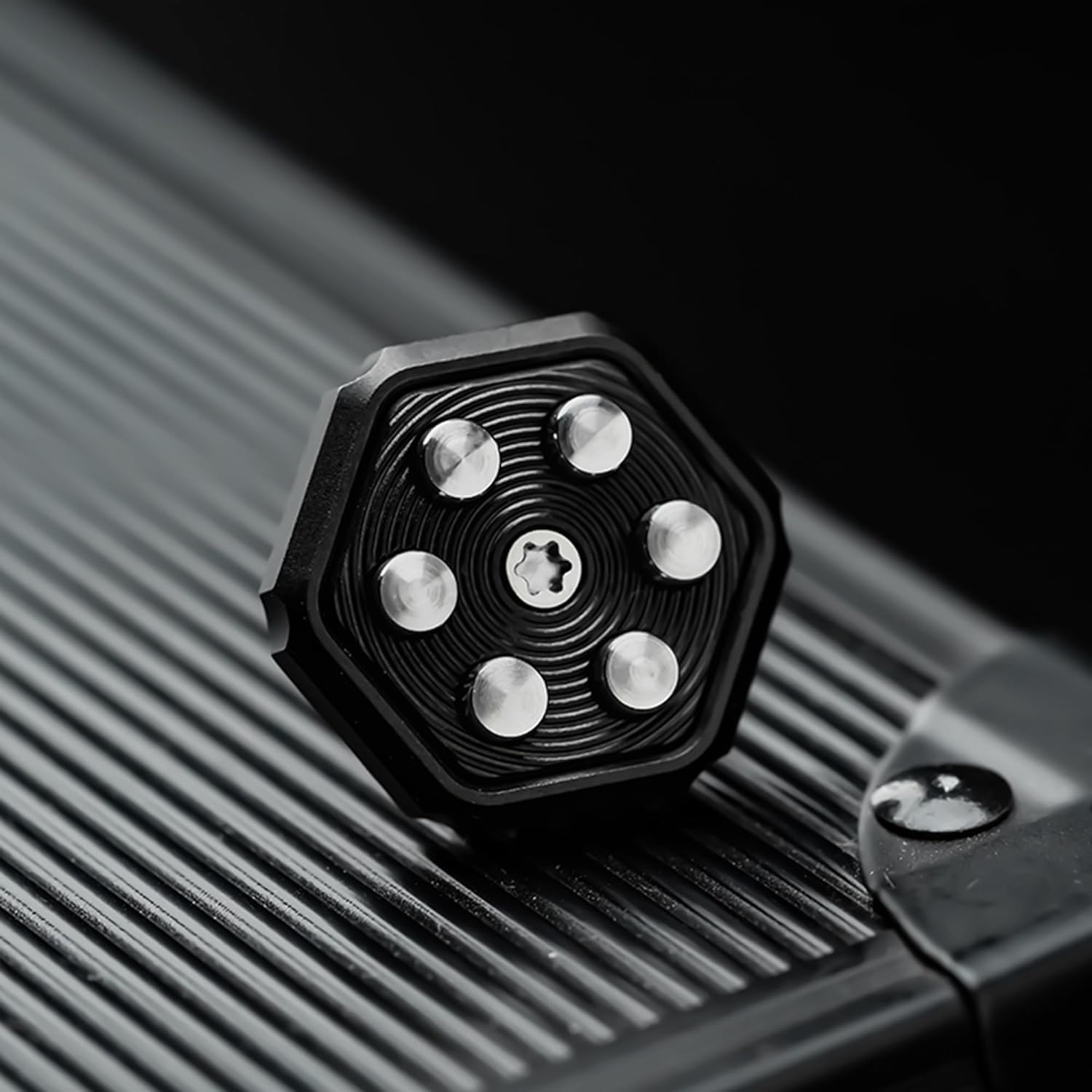 Mechanical Bolt Push Egg Fidget Slider - Finger Spinner Toy Haptic Coin Decompression Toy for Adults, Black Accessories