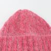 Womens Winter Angora Knit Beanie Hat With Long Rabbit Fur Trim Cable Rolled Edge Solid Color Warm Cozy
