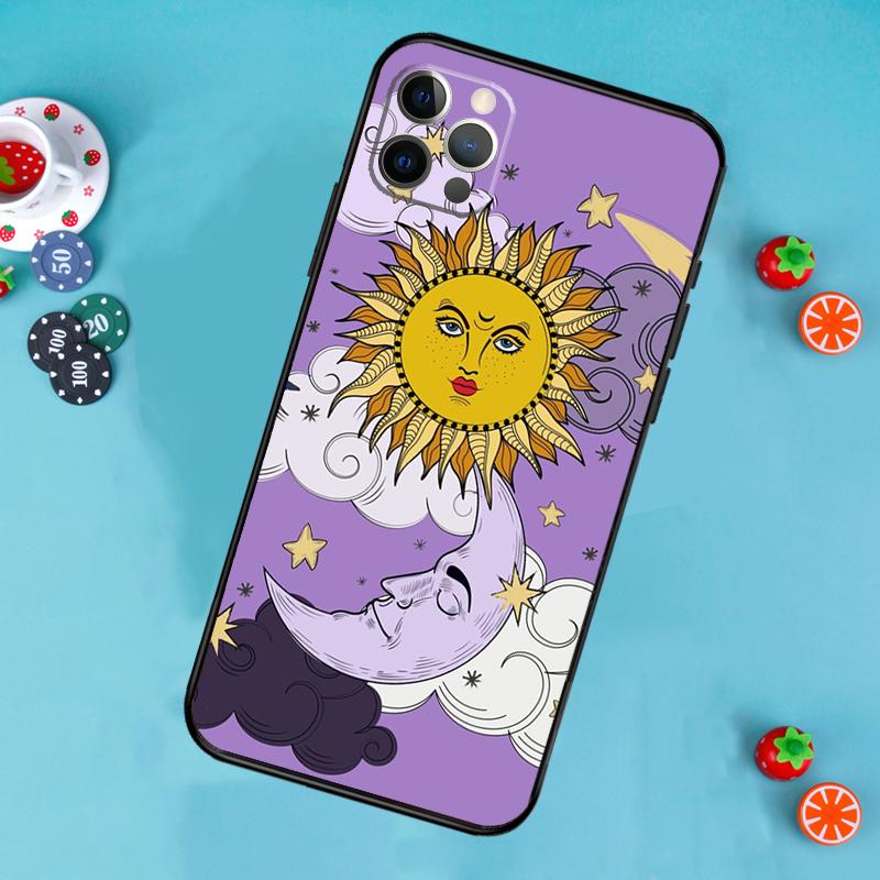 SUN AND MOON Mystic Zodiac Phone Case For iPhone 17 Air 14 16 15 11 12 13 Pro Max 12 13 mini 15 16 Plus 16e Cover Funda