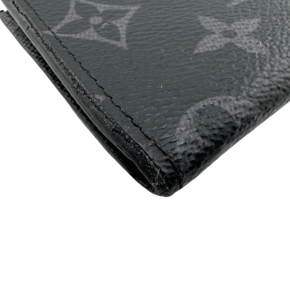 LOUIS VUITTON M63536 Monogram Eclipse leather Portemonejour Coin case gray leather mens Used