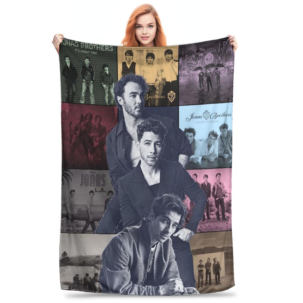 Vintage The Eras Tour 2023 Jonas Brothers JB The Album Blanket Flannel Sofa Throw Blanket for Bedroom Travel Throws Bedspread