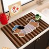 Cartoon Puppy Diatomaceous Mud Kitchen Drain Pad, Oil Proof Waterproof Absorbent Quick Drying Wear-resistant Floor Mat