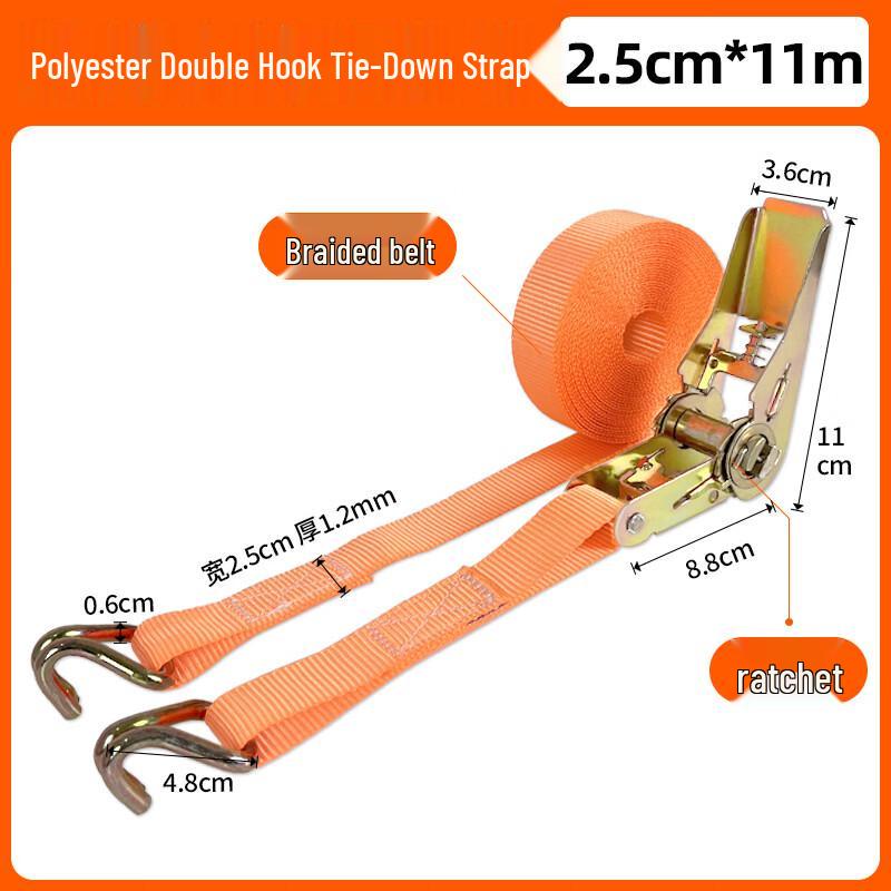 Polyester Double Hook Truck Tie-Down Strap