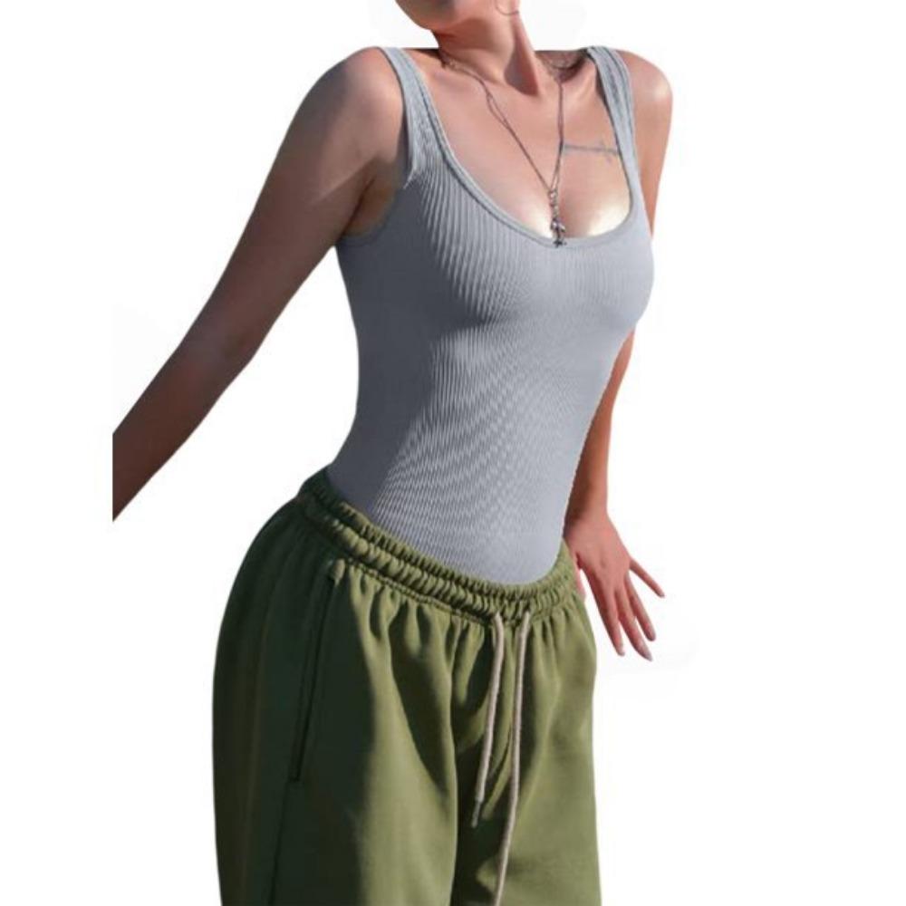 GMXIA Dámska móda Ležérne Jednofarebné Potlač Letné Jarné Bez rukávov U-výstrih Body