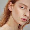 925 Sterling Silver Gold Vermeil Bar Stud Earring