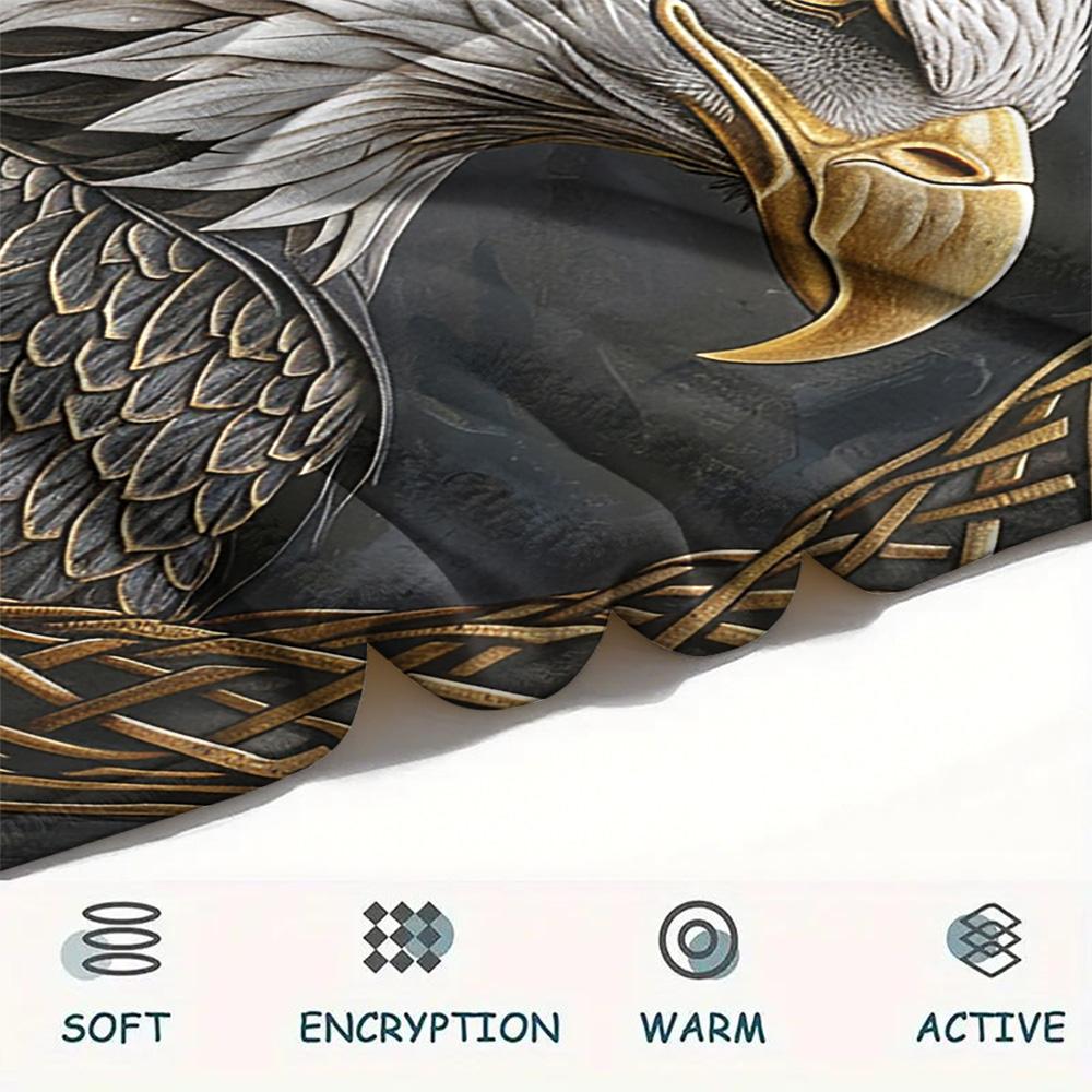 Eagle Print Flannel Blanket, High Quality Comfortable for All Seasons, Home Decor, Warmth and Comfort, Perfect for Christmas Gifts