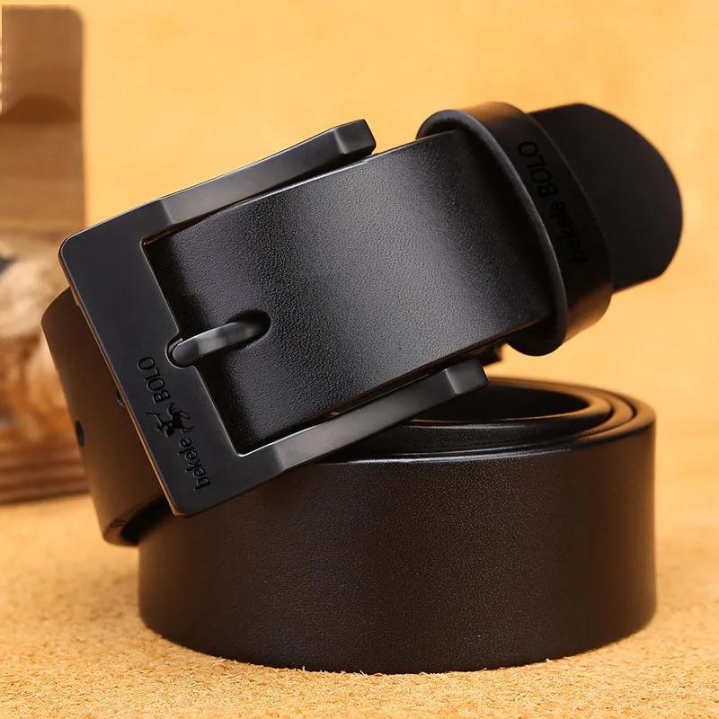 Genuine Leather Belt for Men's High Quality Alloy Pin Buckle Jeans Cowskin Casual Belts Business Cowboy Waistband Designer