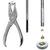 180Sets Leather Rivets Double Caps Rivets Tubular Metal Studs with 3 Setting Tool Punch Plier for Leather Craft Repair