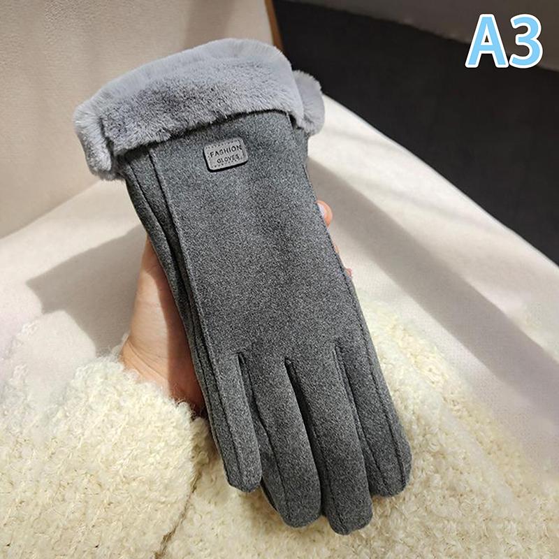 2025 Sports Cycling Gloves Womens Winter Warm Gloves Outdoor Thickened Windproof Cold Resistant Touch Screen Mittens