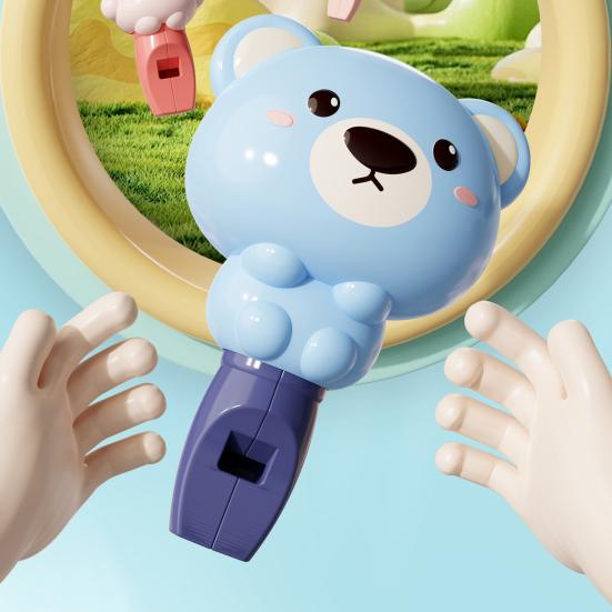 Kids Cartoon Animal Whistle Toy with Lanyard Toddlers Boys Girls Educational Rabbit Pig Bear Whistle Sound Maker Musical Instrument Toy