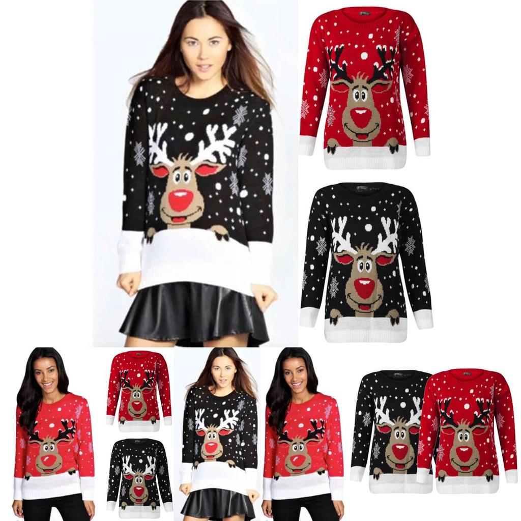 Stylish Unisex Christmas O-neck Knitted Sweater Comfortable Retro Jumper Knitwear For Holiday Joy