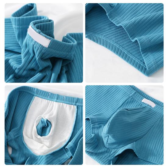 Boxer da uomo, intimo, vita bassa, tinta unita, pantaloncini a coste, slip, asciugatura rapida, convessi a U, mutandine sottili