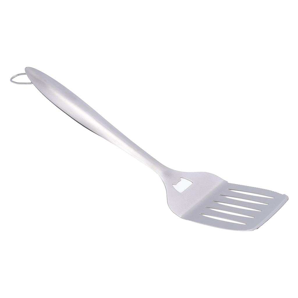 Edelstahl Bratwender Silber Geschlitzter Wender Tragbares Kochutensil mit Langen Griffen für die Küche