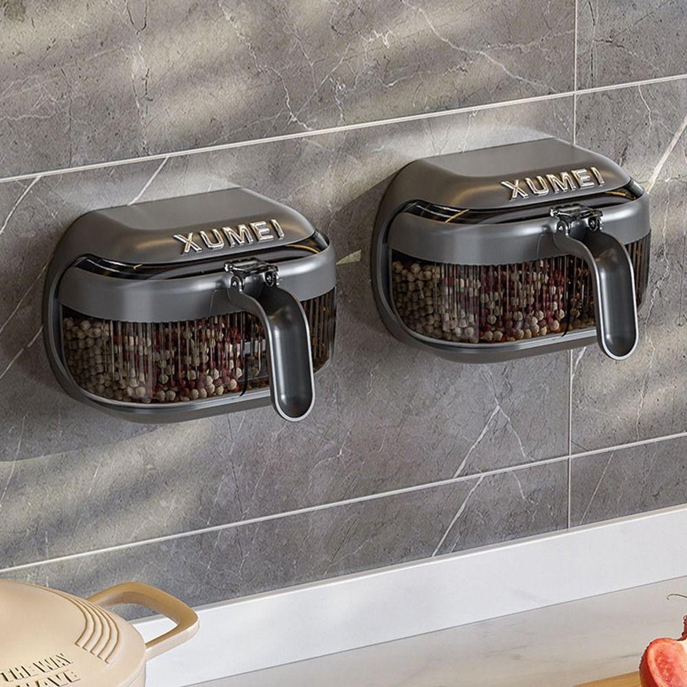 

Многосекционный контейнер для хранения приправ, коробка для специй без отверстий, настенная коробка для приправ для дома Beige-2 Grids