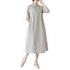 Summer 2026 Cotton Linen Polka Dot A-line Dress for Women