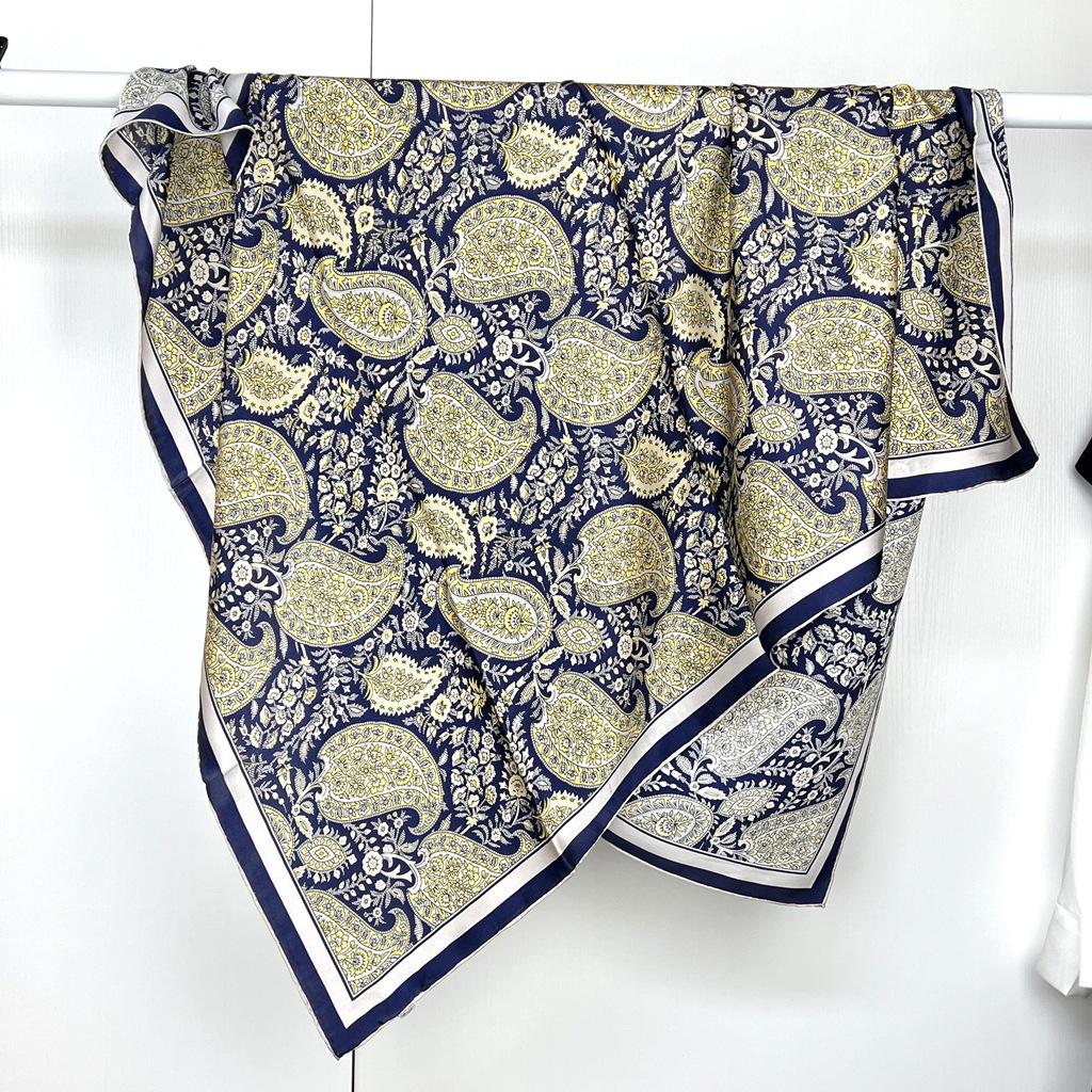 Retro Cashew Flower Mulberry Silk Scarf Women'S Summer Air-Conditioned Room Shawl With Skirt Vest Atmospheric Gift