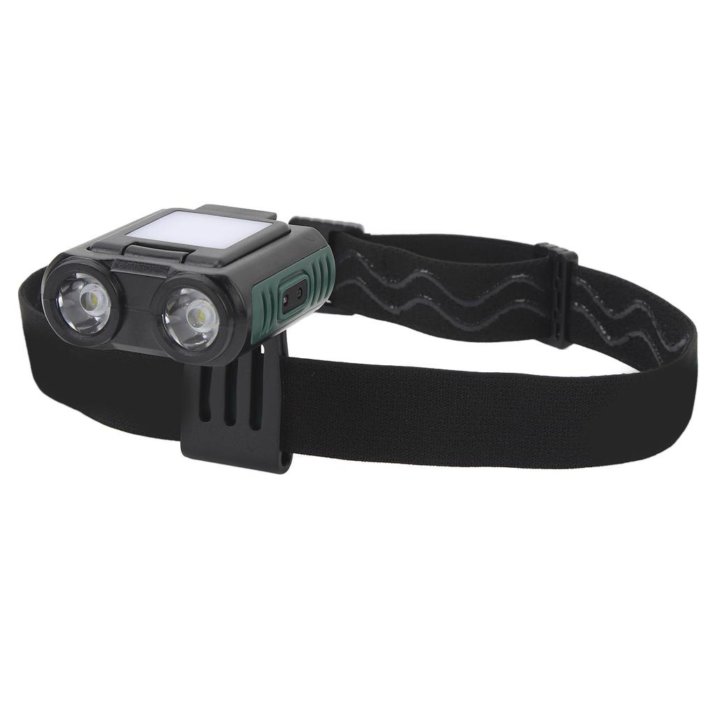 Headlamp Adjustable USB Rechargeable Lightweight Outdoor Fishing Hat Clip Light with Induction for Hiking Camping