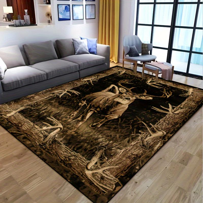 Antler Frame Elk Non-Slip Washable Indoor Outdoor Floor Rug Area Carpet for Living Room Nursery Bedroom Patio Garden Decor