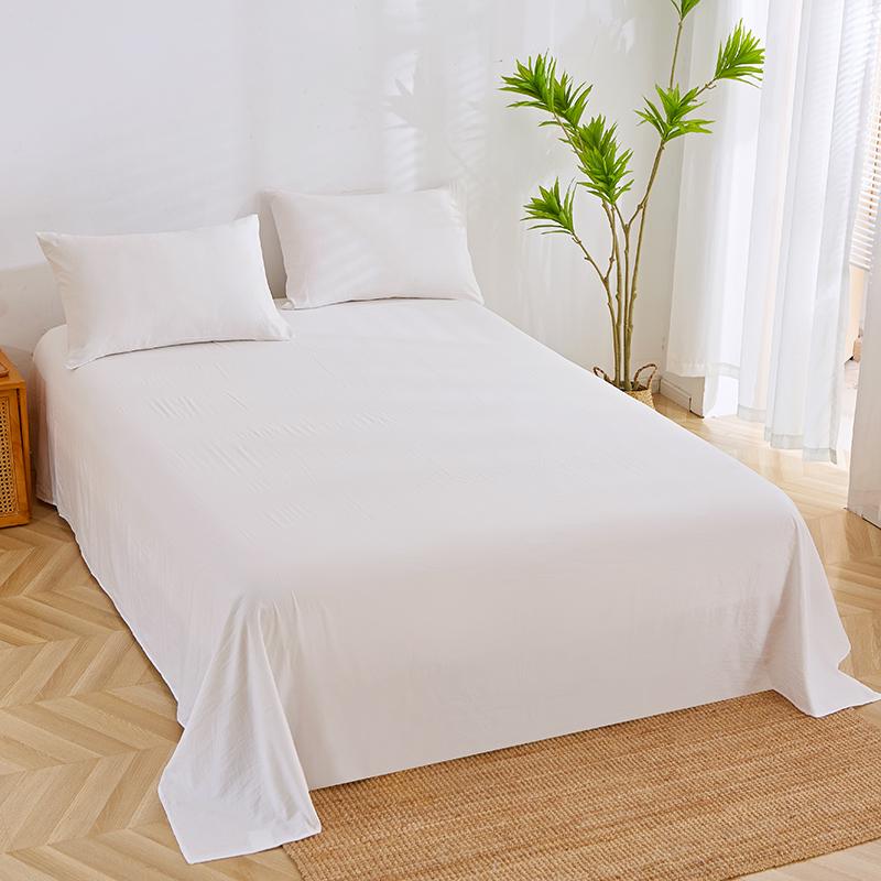 Washed Cotton Soft Bed Sheet - Skin-Friendly, Minimalist Design, Extra Large for Double Bed, All-Seasons, Perfect for Dorms