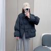 Autumn and Winter Long Sleeve Loose Down Jacket Women Fashion Solid Short Soft Warm Down Jackets Women Vintage Simple Zipper Woman Coat 25459