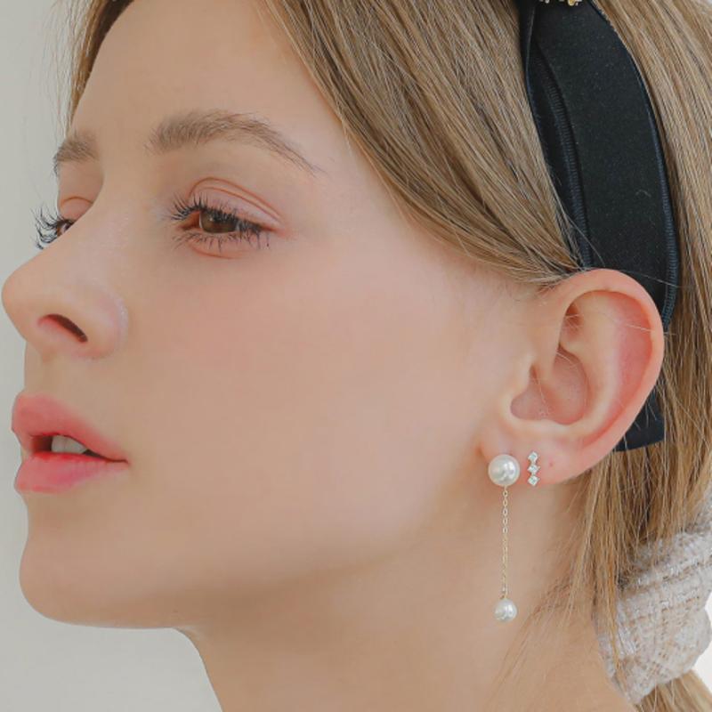 J.Lauren 14K Straight Triple Cubic Earrings G0274