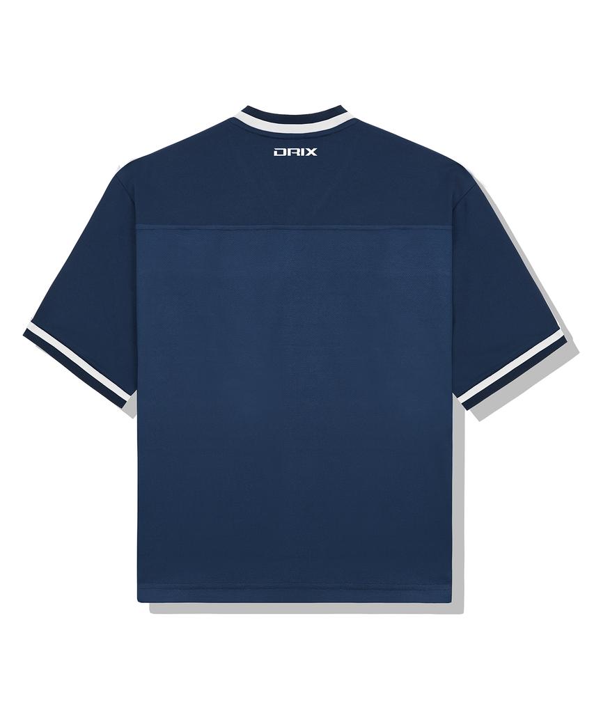 DRIX Rugby Track Oversized Mesh Jersey Half Sleeve_Navy