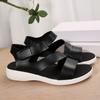 Sandales compensées pour femmes, nouvelles chaussures décontractées à la mode pour l'été 2024, talons bas, sandales de créateur de couleur unie