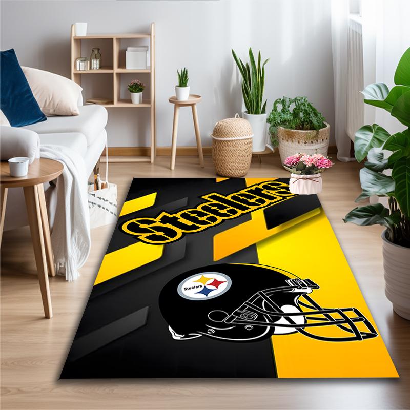 1pc Steelers Football Printed Chair Rug for Home Office Use, Living Room Kitchen Game Room Area Carpet
