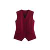 Women's European & American Style V-Neck Sleeveless Vest + Casual Pants Solid Color Set