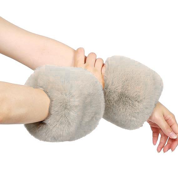 Plush Faux Fur Wrist Cuffs for Winter & Halloween Costumes