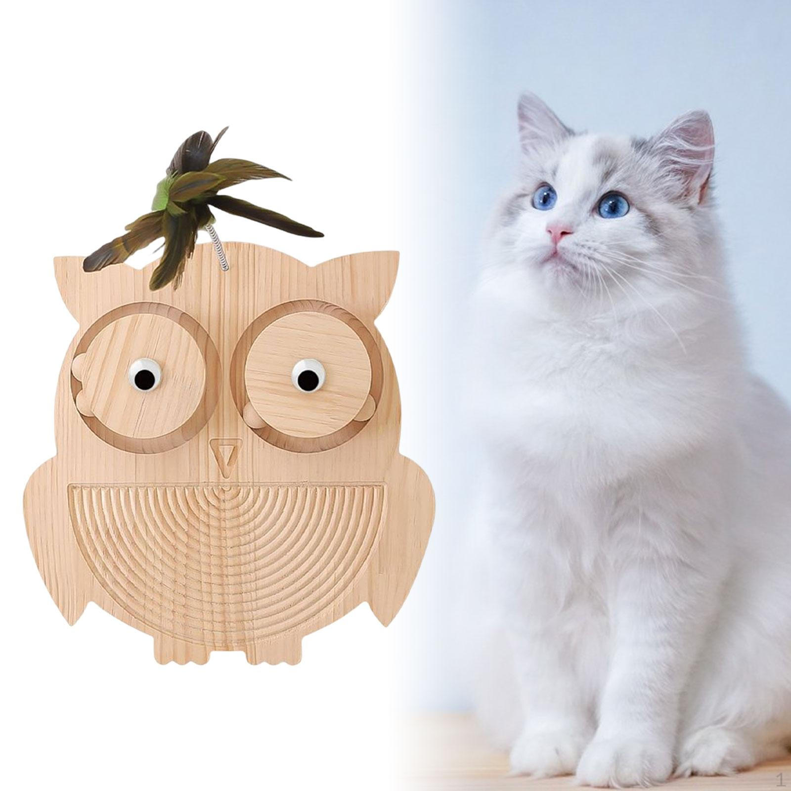 

Cat Scratcher Portable Activity Center Teaser Interactive Toy Lightweight Scratching Board for Owl